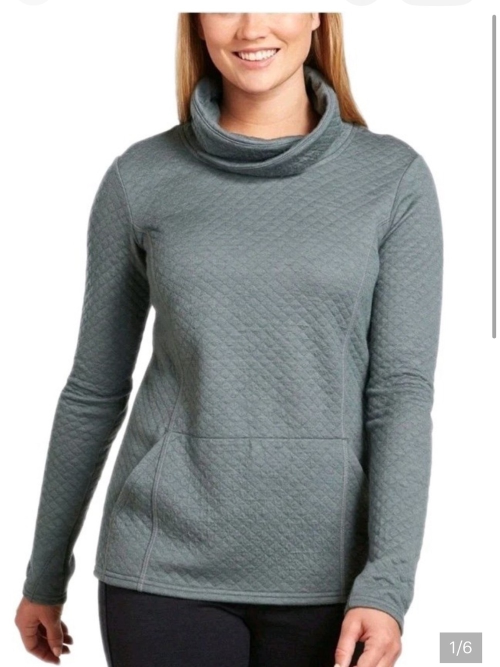 Kuhl Althena Cowl Neck Casual Sweater Shirt Top Sage Green Womens medium